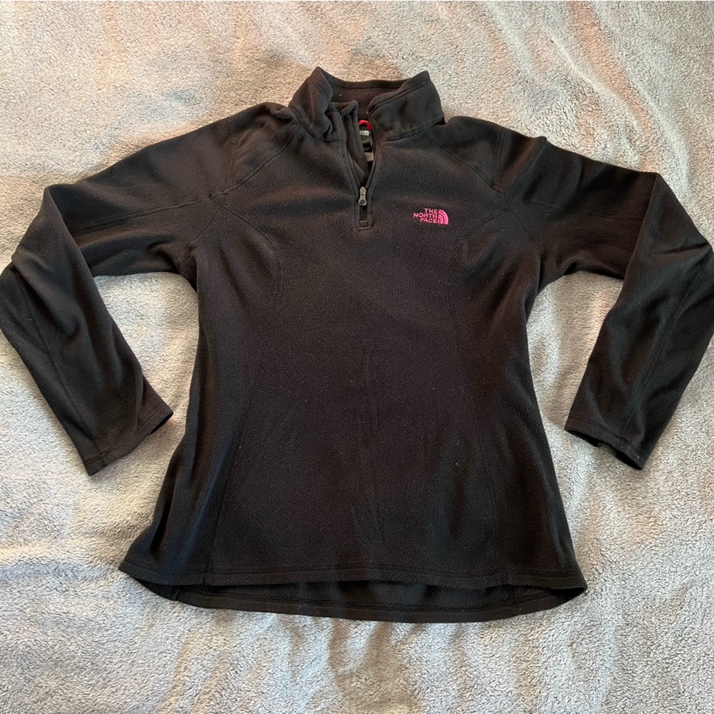 Black Breast Cancer North Face Fleece Quarter Zip